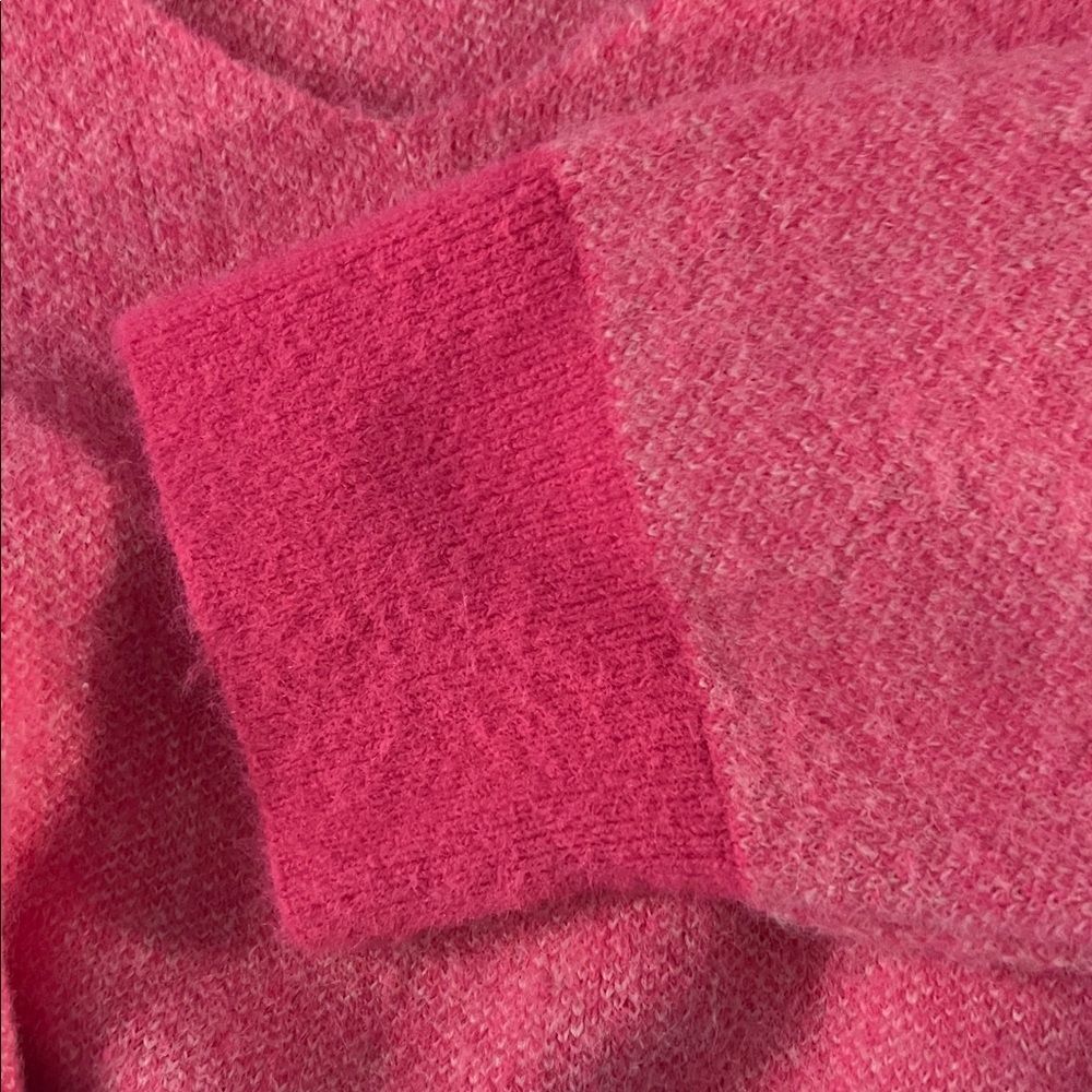 Free People Vivid Pink V-Neck Sweater - Picture 4 of 5